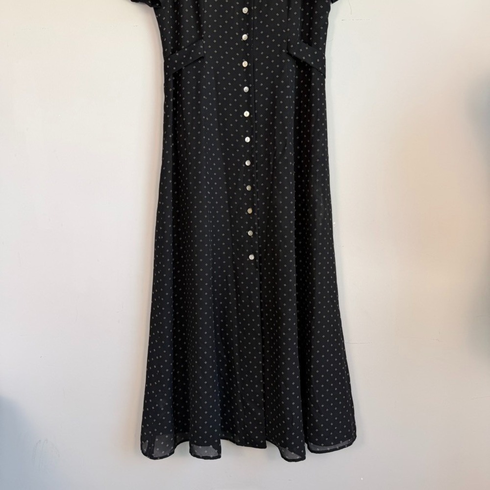 Vtg David Warren NY Button Front Maxi Shirt Dress Sz 12 Geometric Print 90s - Picture 3 of 11